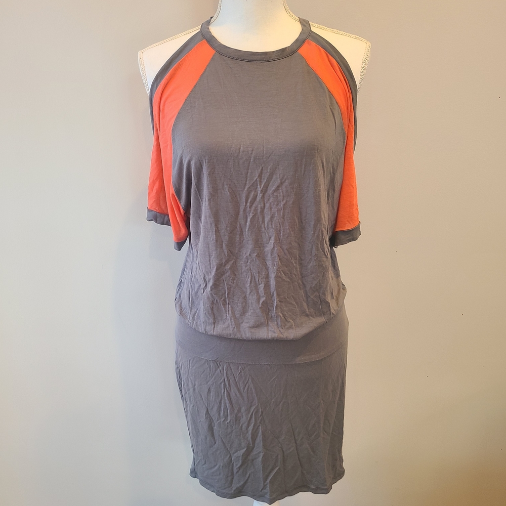United Colors Of Benetton Gray Dress with Orange Detail